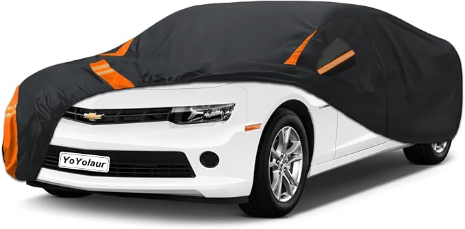10-Layer for Chevy Camaro Car Cover Waterproof All Weather for Automobiles, Outdoor Full Exterior Covers Soft Cotton Lining with Door Zipper, Fit for Chevy Camaro 2010-2025