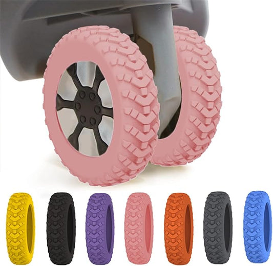 2024 New [Upgrade] Luggage Wheel Covers, 8Pcs Luggage Wheel Protector Covers, Luggage Compartment Wheel Protection Covers, Shock-Proof Anti-Slip Luggage Wheels Silent Protection Cover (8Pcs Pink)