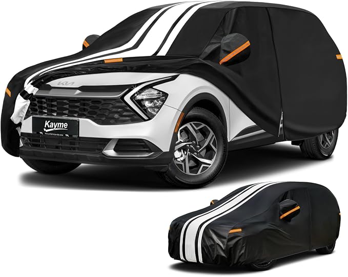 Kayme Heavy Duty Car Cover Custom Fit for Kia Sportage (1995-2026) Waterproof All Weather for Automobiles, Gift with Tape/Towel, Outdoor Full Exterior Cover Rain Snow Sun UV Protection.