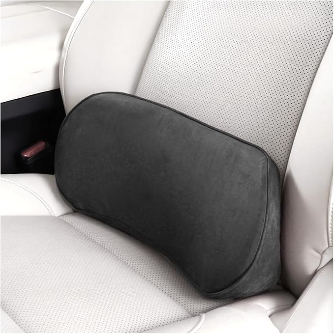Osilly Car Lumbar Support Pillow, Memory Foam Comfortable Vehicle Seat Lower Back Support Cushion, Back & Sciatica Pain Relief Automotive Interior Driver Seat Pad, Universal for SUV RV Truck (Black)