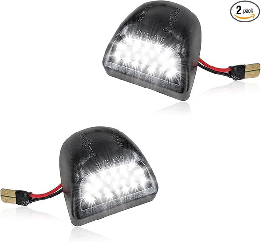 Ohleats 2 PCS Full LED License Plate Light Tag Lamp Assembly, 6000K White Car Plate Light Replacement for Escalade Avalanche Silverado Suburban Tahoe Sierra Yukon, Car Accessories