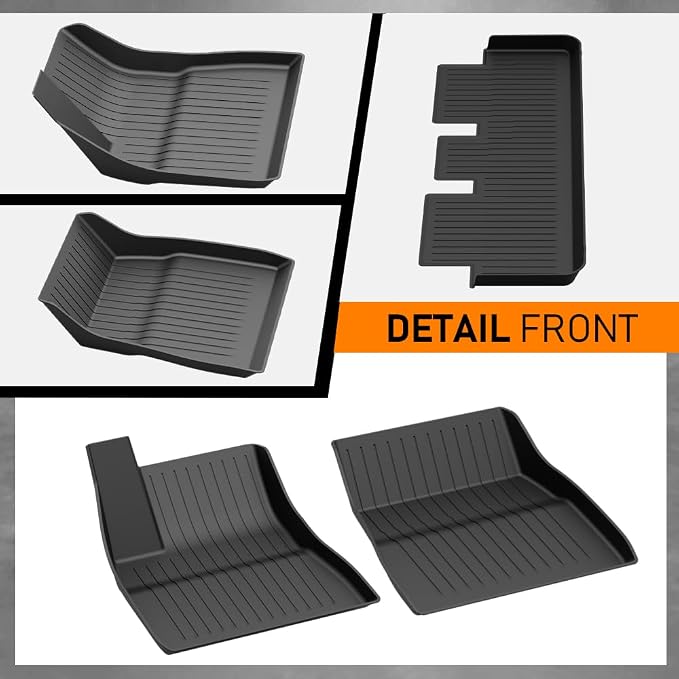 G-PLUS TPE Floor Mats Fit for Tesla Model 3 Highland 2024 2025 | All Weather Protection,Non-Slip,Custom Fit Model 3 Highland Floor Liner,TPE Full Coverage,1st & 2nd Row,Black,3PCS