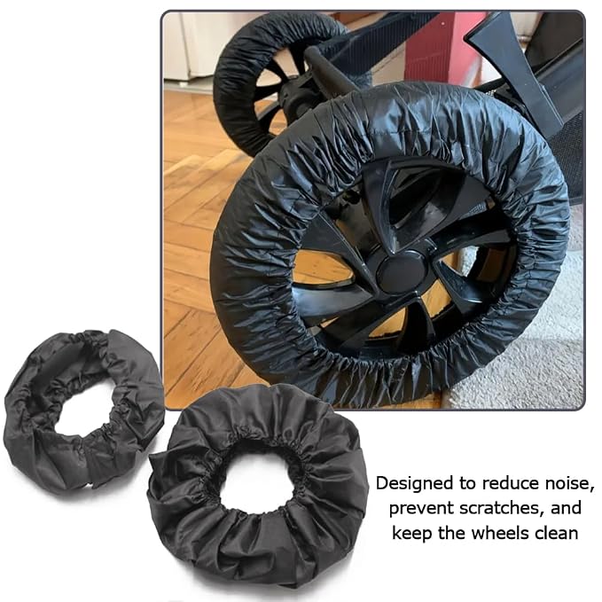 Baby Stroller Wheel Cover Noise Reducing & Anti-Scratch Cart Wheel Tire Protectors Accessories, 2 Pcs (L)