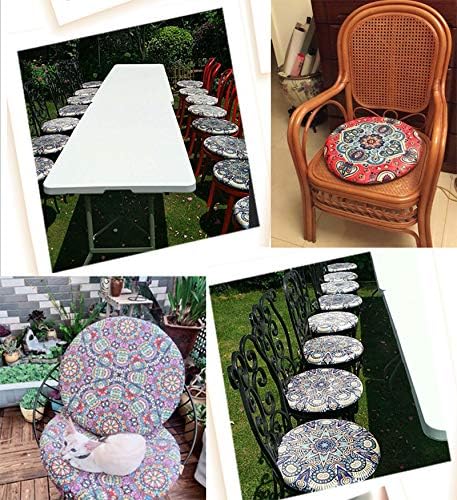 Sigmat Memory Foam Seat Cushion Anti-Slip Soft Round Stool Cushion Chair Pad 20 Inch Geometric