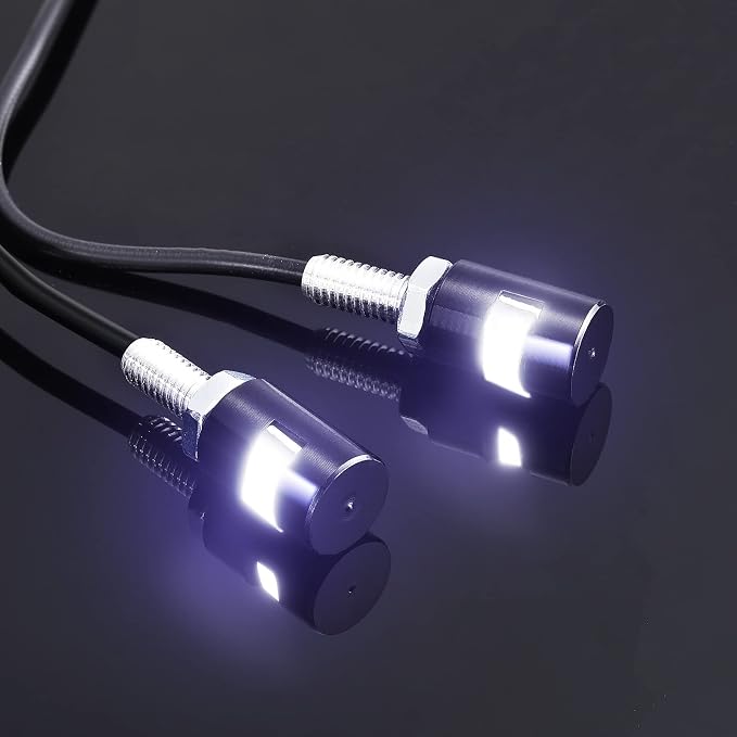 Frienda 10 Pcs License Plate Light 12v LED Motorcycle License Plate Light Waterproof Tag Screw Bolt Lamp Black Aluminium Bulb Holder Legal for Car Truck Motorcycle Bike Rv Atv Holder (1 Smd)