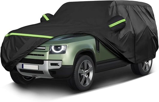 QUNSUNUS Car Cover for Land Rover Defender 110 2020-2025 with Cotton Lining | Waterproof Outdoor All-Weather Heavy 420D Defender 110 Car Cover, with Zipper and Straps, for Dust, Sun, Wind Protection