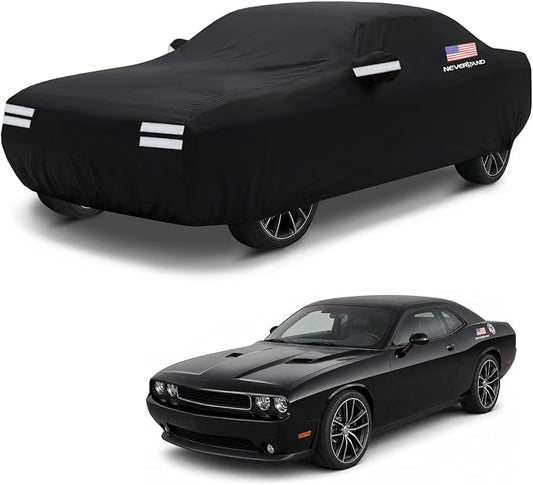 Car Cover Compatible with Dodge Challenger, Full Car Covers Waterproof All Weather Dustproof, Snowproof, UV Protection Car Covers for Automobiles Universal Fit Dodge Challenger