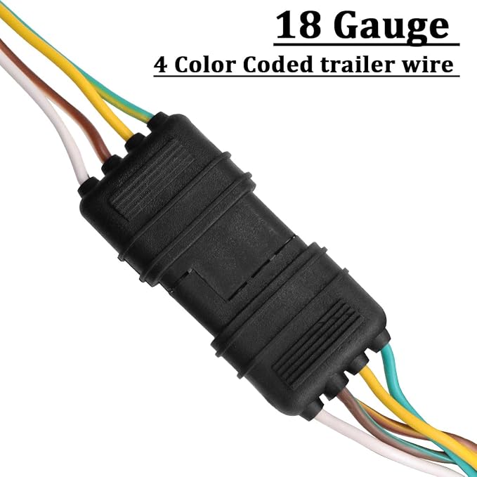 50ft 5 Wire 4Pin Trailer Wiring Harness,Extended Length Trailer Wiring Kit,4-Way Trailer Light Wire for Trailers RV Boat Marine