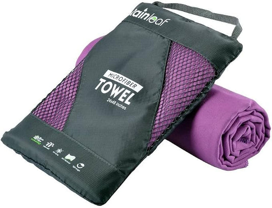 Rainleaf Microfiber Towel Quick Dry Camping & Travel & Gym Towel. Compact | Super Absorbent, Lightweight, Fast Drying. Suitable for Beach, Bath, Backpacking, Hiking, Swim.
