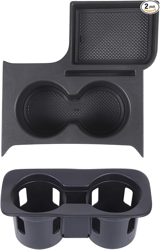 Center Console Cup Holder Organizer Kit Compatible with Ford Maverick 2022+ | Front Seat Armrest Storage Box Dual Cup Holder Coaster Insert Tray Drink Holder Interior Accessories for Maverick 2022-2026