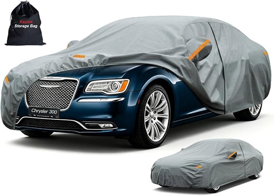 Kayme Heavy Duty Car Cover Custom Fit Chrysler 300 300C (2004-2026), Waterproof All Weather for Automobiles, Full Exterior Covers Sun Rain UV Protection.