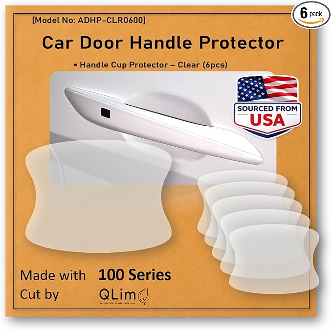 [3M]-6pcs Customized Car Door Handle Cup Protector Made with 3M PPF | Made with 3M Paint Protection Film Series, Sticker/Guard, Clear(Transparent), Anti Scratch, Universal Fit for Most Cars