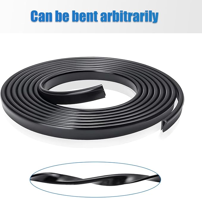 Car Door Edge Protector, 16.4Ft Anti-collision Silicone Trim, U Shape Soft Car Door Edge Protection Strip, Universal for Most Cars, Trucks, SUVs (Black)