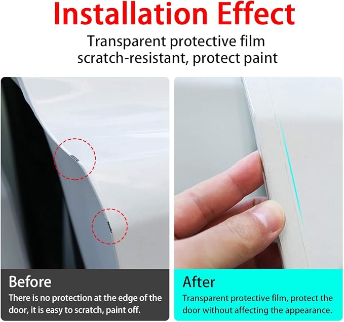 Universal Car Door Edge Guard, 2In x 33Ft Door Sill Protector, Automotive Anti-Collision Strip for Car Door Edge/Front and Rear Bumper/Door Sill Protector, Transparent