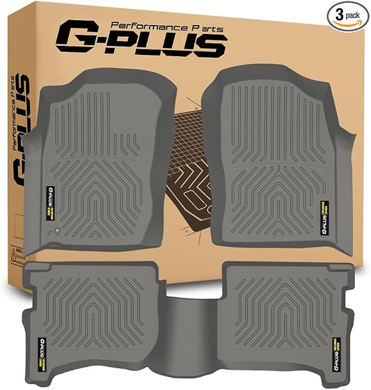 G-PLUS Floor Mats Compatible with Toyota 4Runner 1996-2002,Gray | All Weather Protection,Non-Slip,Custom Fit Floor Cargo Liner,TPE Full Coverage,1st & 2nd Row,Black,3PCS