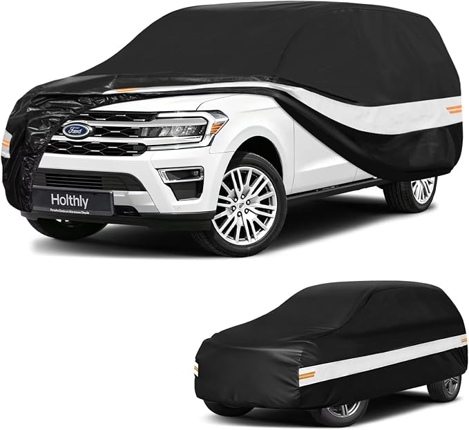 10 Layers SUV Car Cover Custom Fit for Ford Expedition (2006-2026), Waterproof All Weather for Automobiles, Outdoor Full Cover Sun Dust Rain Protection with Cotton. Black
