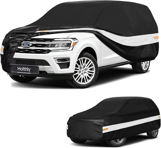10 Layers SUV Car Cover Custom Fit for Ford Expedition (2006-2026), Waterproof All Weather for Automobiles, Outdoor Full Cover Sun Dust Rain Protection with Cotton. Black