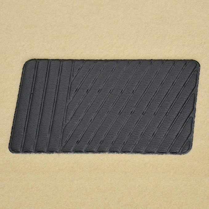 BDK Premium Light Beige Carpet Floor Mats for Cars - Universal Fit Interior 4-Piece Car Mats Full Set with Vinyl Heel Pad Protector - Cute Car Accessories Interior Floor Covers for SUVs & Trucks