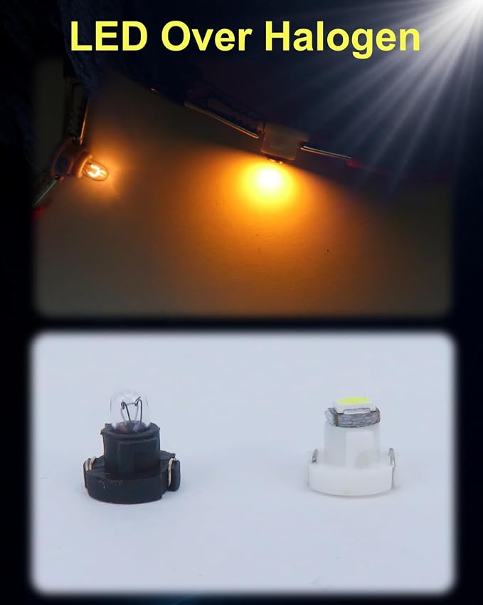 16 Pieces Yellow Interior Dash Instrument Lights with Sockets + HVAC Panel LED Bulb Kit, Dimmable, Warm Retro Dash Upgrade, Fits Jeep Wrangler TJ 1997-2006