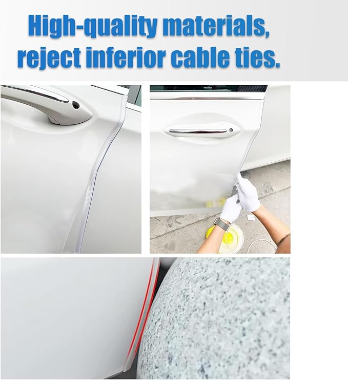 Car Door Edge Protector, 16.4Ft Anti-collision Silicone Trim, U Shape Soft Car Door Edge Protection Strip, Universal for Most Cars, Trucks, SUVs (Transparent)