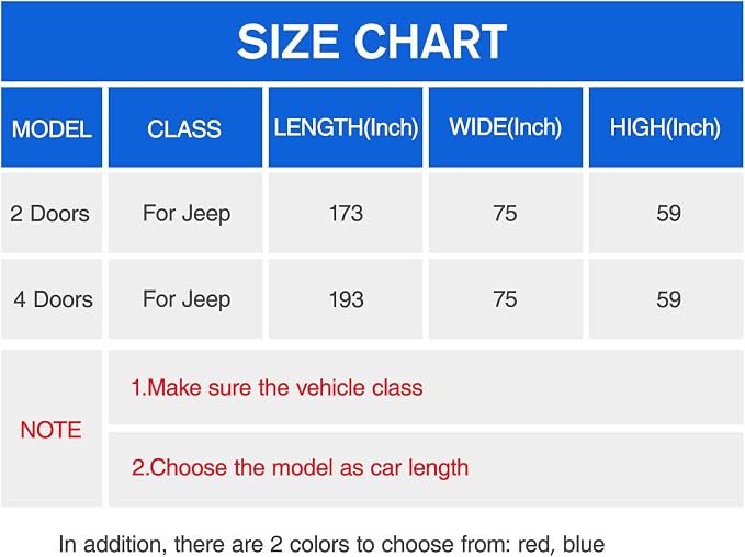 Car Cover Waterproof 2 Door, All Weather for Automobiles, Outdoor Full Exterior Cover Rain Sun UV Snowproof Protection with Zipper Cotton, Mirror Pocket for Jeep Covers Fits JK JL TJ YJ CJ