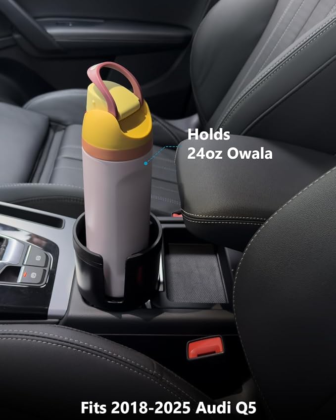 SEVEN SPARTA Car Cup Holder Expander, Long Base for 32-40oz Large Bottles | For Deeper cup holders on RAV4, Adjustable offset adapter, Holds 3.4-3.8 in bottles Mugs, Extender for Yeti Owala Hydro Flask