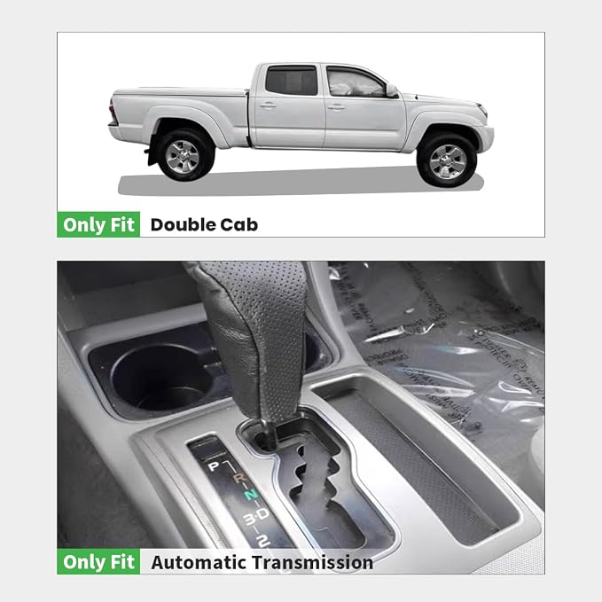 LASFIT Floor Mats for Toyota Tacoma 2005-2011 Double Cab Auto Tran, Custom Fit All Weather Protection Durable TPE Floor Liners for 2005-2011 Tacoma Accessories Front & Rear 2 Row Row Car Mats, Black