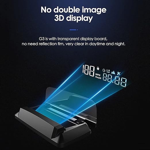 KAOLALI Universal Car HUD GPS Speedometer Head Up Display Digital Speed 3D Reflection for Cars Digital Speed MPH Overspeed Alarm