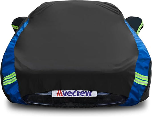 Avecrew Car Cover for Tesla Model 3 2017-2026, Custom Fit Full Exterior Cover with Charging Port and Breathable Ventilation Mesh, Waterproof All Weather Outdoor Rain Snow Sun Protection Cover