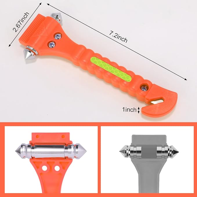 Window Breaker Seatbelt Cutter, 2-in-1 Emergency Escape Tool with Seatbelt Cutter, Car Glass Breaker for Family Rescue and Traffic Accident Emergency Escape