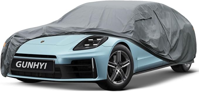 GUNHYI Premium Car Cover Custom Fit Porsche Panamera, 16 Layers Heavy Duty Car Cover Waterproof All Weather with Zipper Door for Sun Rain Snow Dust Uv Protection