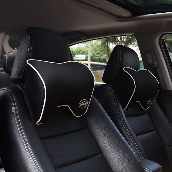 Car Neck Support Pillow for Neck Pain Relief When Driving,Headrest Pillow for Car Seat with Soft Memory Foam – Black