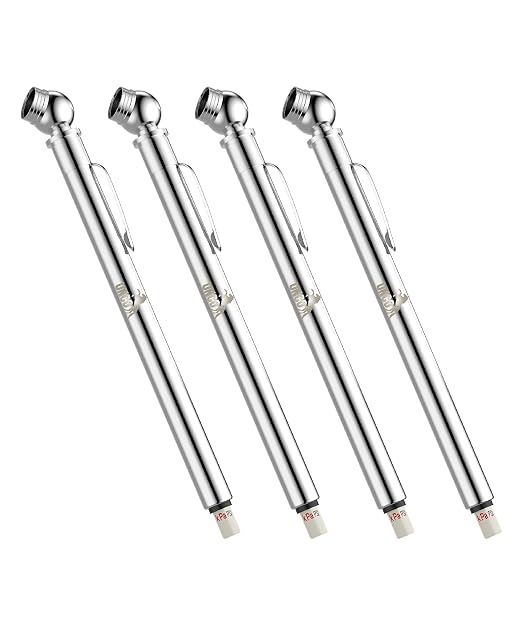 UNCO-Pencil Tire Gauge, 4 Pack, 10-75 PSI - Car Tire Air Gauge for Tires
