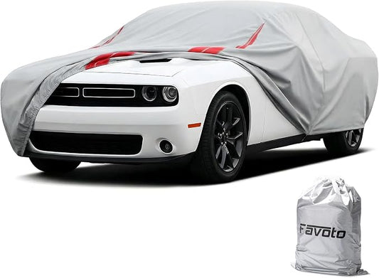 Favoto Car Cover Waterproof Custom Fit for Dodge Charger 2006-2026 | Windproof Heavy Duty Car Cover for Automobiles Outdoor with Reflective Strips All Weather Rain Dust Snow UV Protection
