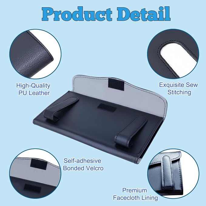 Car Tissue Holder, Car Sun Visor Napkin Box, Premium PU Leather, Auto Napkin Case, Mask Holder for Vehicle, with Tissue Refill, Interior Accessories for Men Women, Black