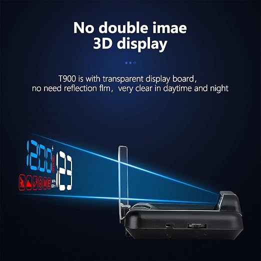wiiyii Universal Car HUD Head Up Display T900, with Satellite Clock, Single Driving Time and Single Driving Distance, Work for All Vehicles