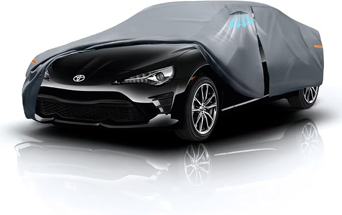 Waterproof Toy0ta 86(2012-2026) Car Cover with Breathable Vents, [Upgrade] Premium Covers with Cotton Liner and Zipper Door, Sun Rain Snow Dust Uv Protection.(Gift with Towel)