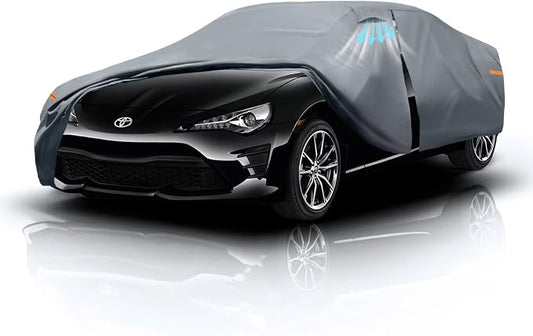 Waterproof Toy0ta 86(2012-2026) Car Cover with Breathable Vents, [Upgrade] Premium Covers with Cotton Liner and Zipper Door, Sun Rain Snow Dust Uv Protection.(Gift with Towel)