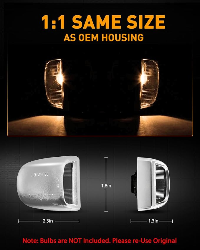 LESAUCE LED License Plate Light Housing for for Chevy Silverado 1500 2500 3500 Suburban Tahoe GMC Sierra Yukon XL for Escalade, Chrome, 2PCS