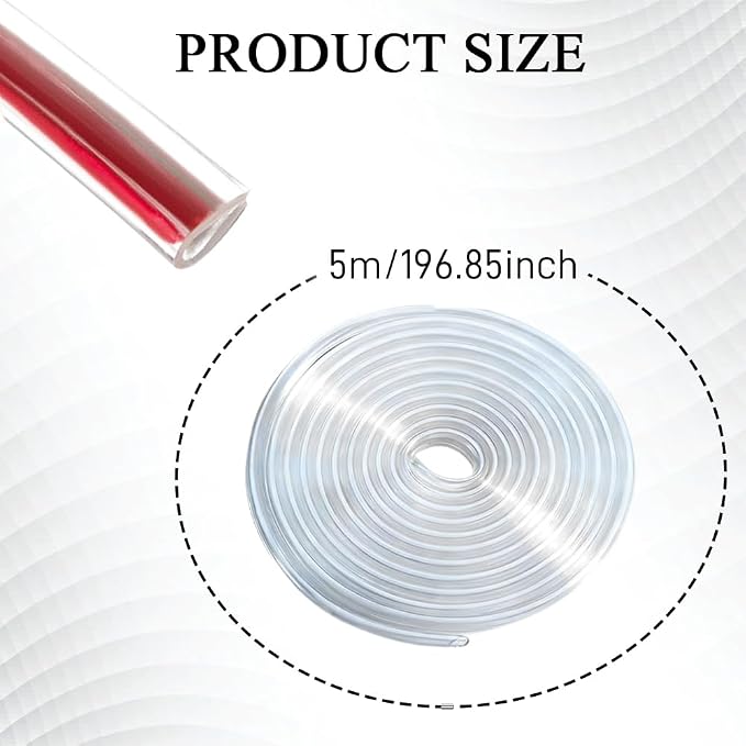 16.4Ft Car Door Edge Guards, Car Door Protector, Anti-Collision Automotive Entry Trim Molding Guard, No Glue Auto Exterior Edge Trim Protective Strip for Most Vehicles (Transparent, 5M)