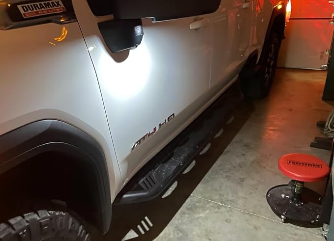 iJDMTOY White 18-SMD Full LED Under Side Mirror Puddle Lights Compatible With 2007-2014 Chevrolet Avalanche Silverado Suburban/Tahoe, GMC Sierra Yukon, Cadillac Escalade, etc