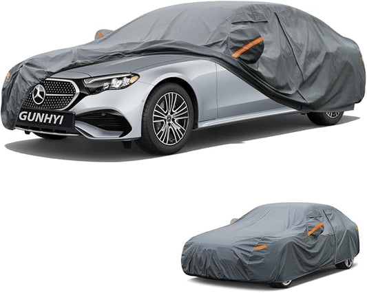 GUNHYI Premium Car Cover Custom Fit Mercedes-Benz E-Class, 16 Layers Heavy Duty Car Cover Waterproof All Weather with Zipper Door for Sun Rain Snow Dust Uv Protection