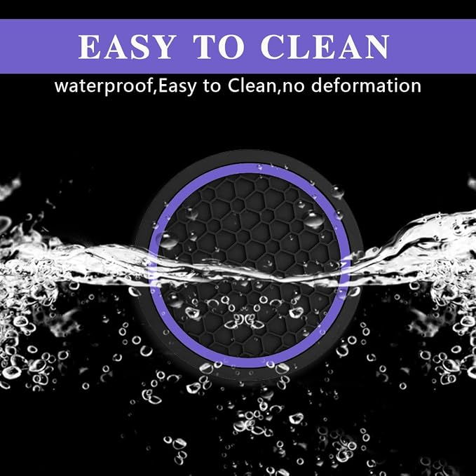 4PCS Car Cup Holder Coasters, Dustproof Automotive Interior Accessories Mat,2.75 Inch Non-Slip Insert Water Bottle Holder Pads, Universal for Vehicles, Trucks, RVs and More (Purple)