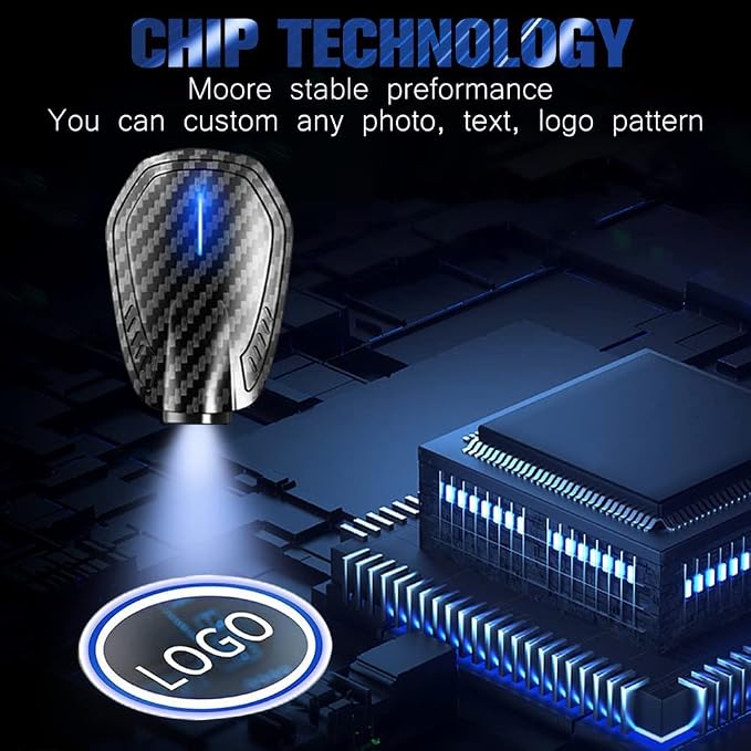 Personalized Car Door Projector Lights,Personalized Carbon Fibre Rechargeable Wireless Car Door Lights (2Pcs)