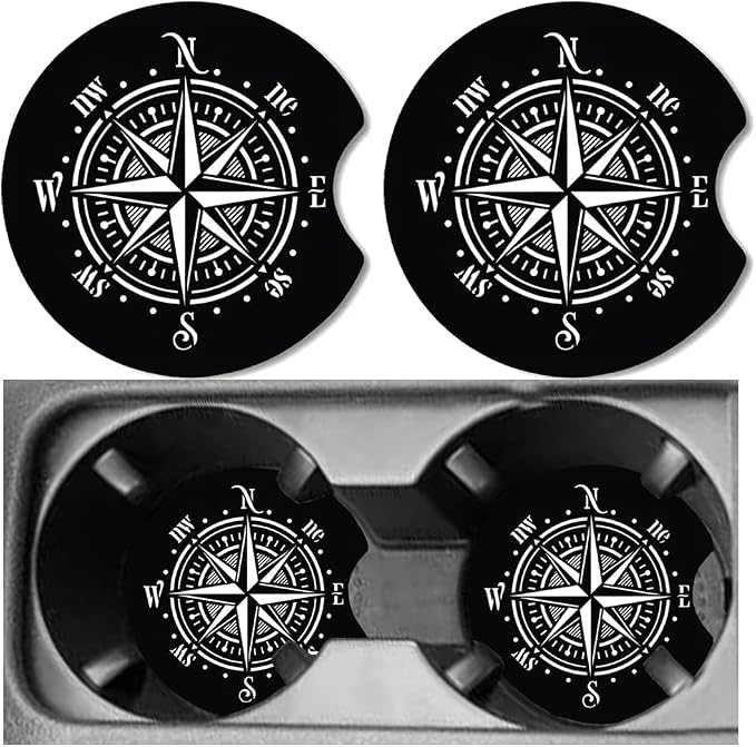 Car Cup Holder Coaster, Neoprene Universal Non-Slip Cup Holders, Car Accessories Interior for Women and Man Interior Sets 2 Pack (RYD-BD16)