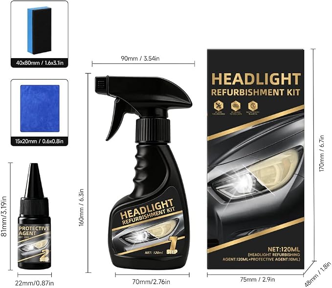 2026 new Model Multifunctional Car Headlight Polishing for All Vehicle TypesCar Headlight Restoration Polishing Kits,Headlight Cleaner and,Automotive Headlamp Restoration Fluid Oxidized。 (1pc)