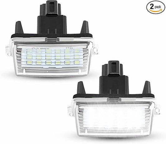 LESAUCE LED License Plate Light For Toyota Camry Highlander Avalon Prius C Yaris Tag Lamp Assembly, Powered by 18-SMD Xenon 6000K White LED Tag Lights, IP68 Waterprooof, 2PCS