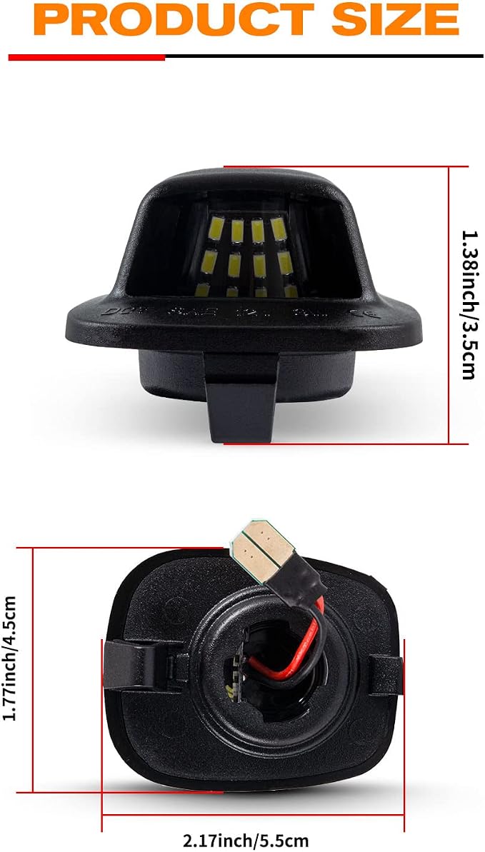 POPMOTORZ LED License Plate Lights Assembly Compatible With 1994-2004 Nissan Xterra & 1998-2004 Nissan Frontier - Powered by 18SMD, White