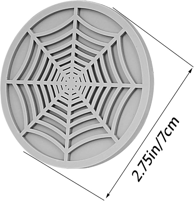 Car Cup Holder Coasters, Cute and Creativity Cup Holder Insert Coaster Car Interior Accessories-2.75 inch Silicone Anti Slip Spider Web Car Coaster-Universal (Pack of 2)
