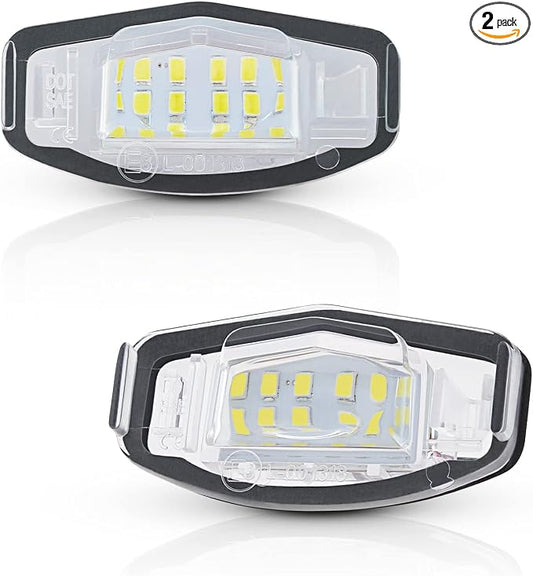 LED License Plate Lights Bright White Tag Lamp Assembly Replacement Compatible with Honda Accord Sedan Odyssey Civic Pilot & Acura MDX TSX TL ILX RDX RL, Pack of 2